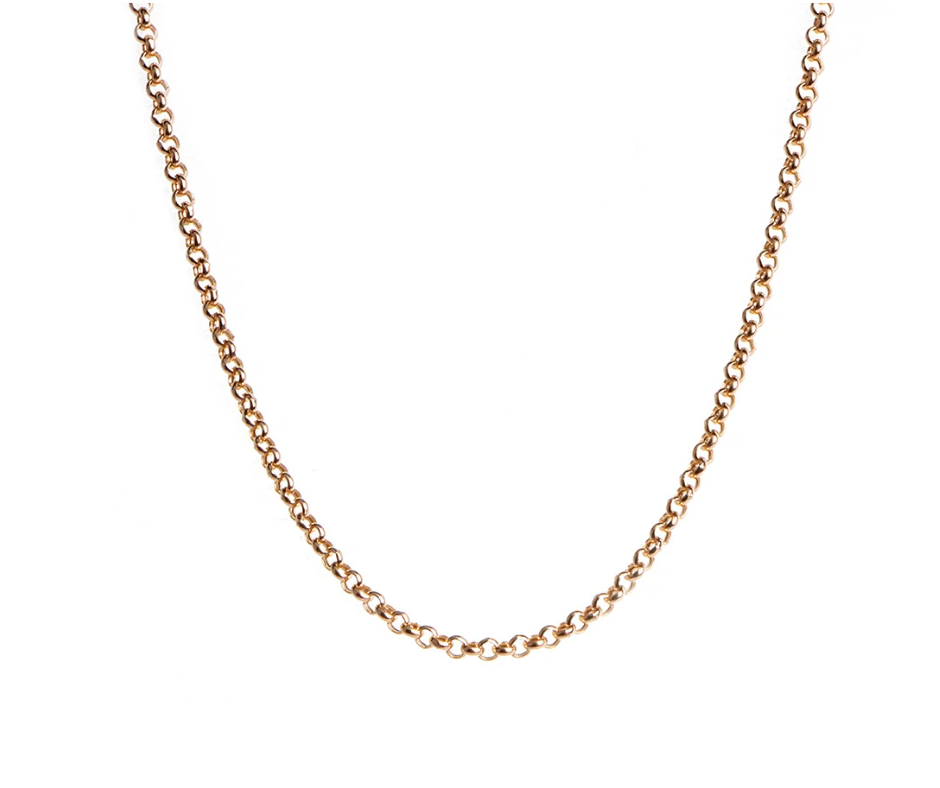 Rolo Belcher Necklaces & Bracelets in 9kt Yellow, White & Rose Gold