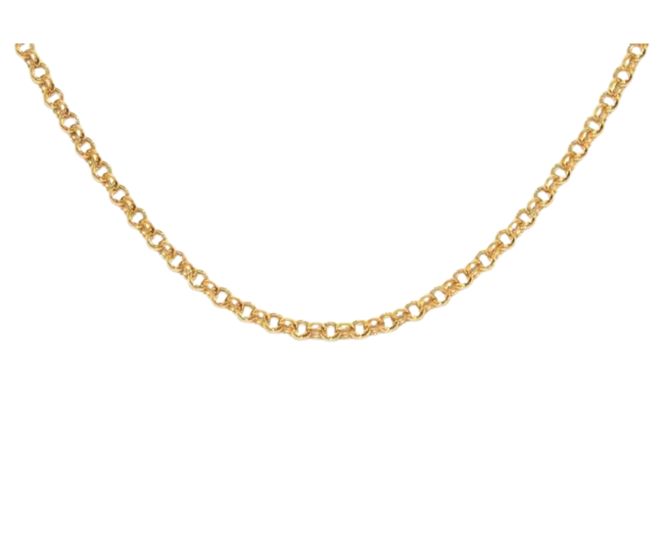 Rolo Belcher Necklaces & Bracelets in 9kt Yellow, White & Rose Gold