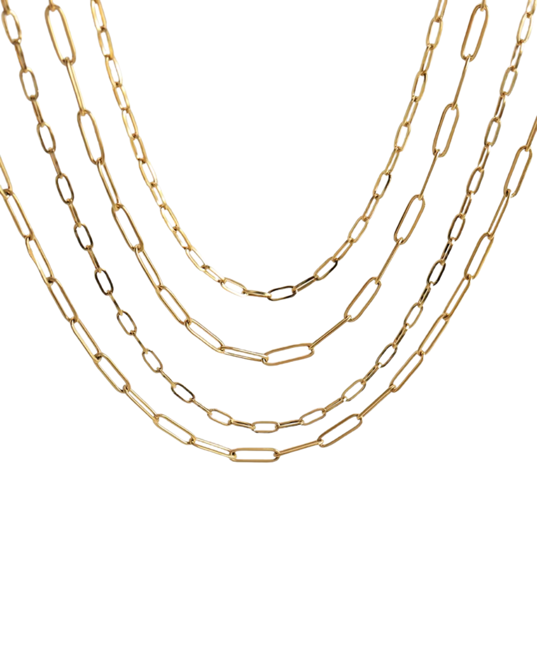 Paperclip Link Necklaces & Bracelets in 9kt Yellow & Rose Gold