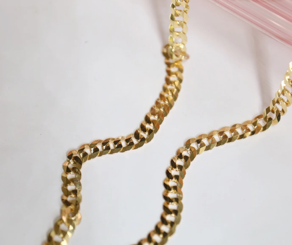 Curb Link 6L Gold Chains & Bracelets in Yellow & White Gold
