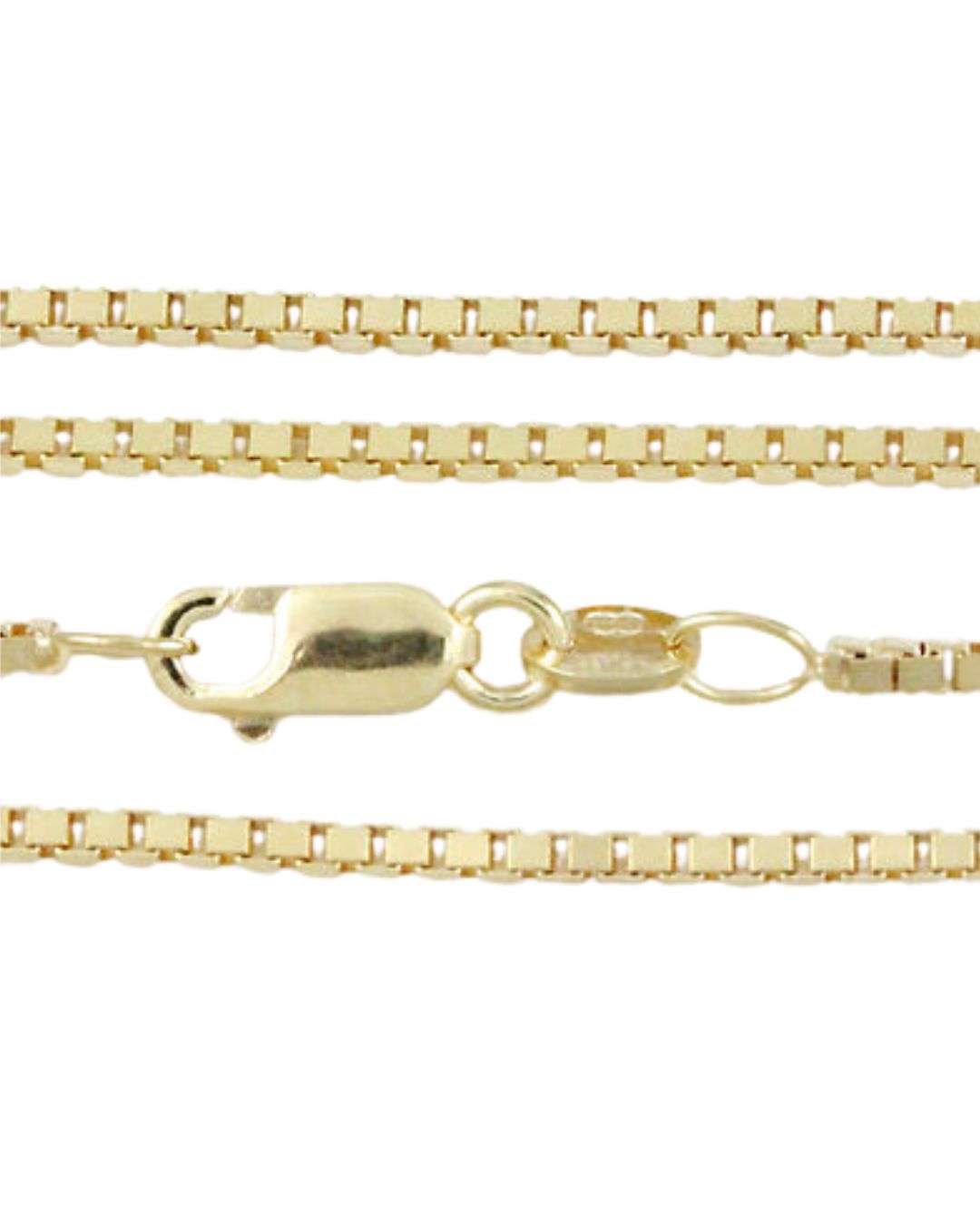 Box Link Diamond Cut Chains in 9kt Yellow & White Gold