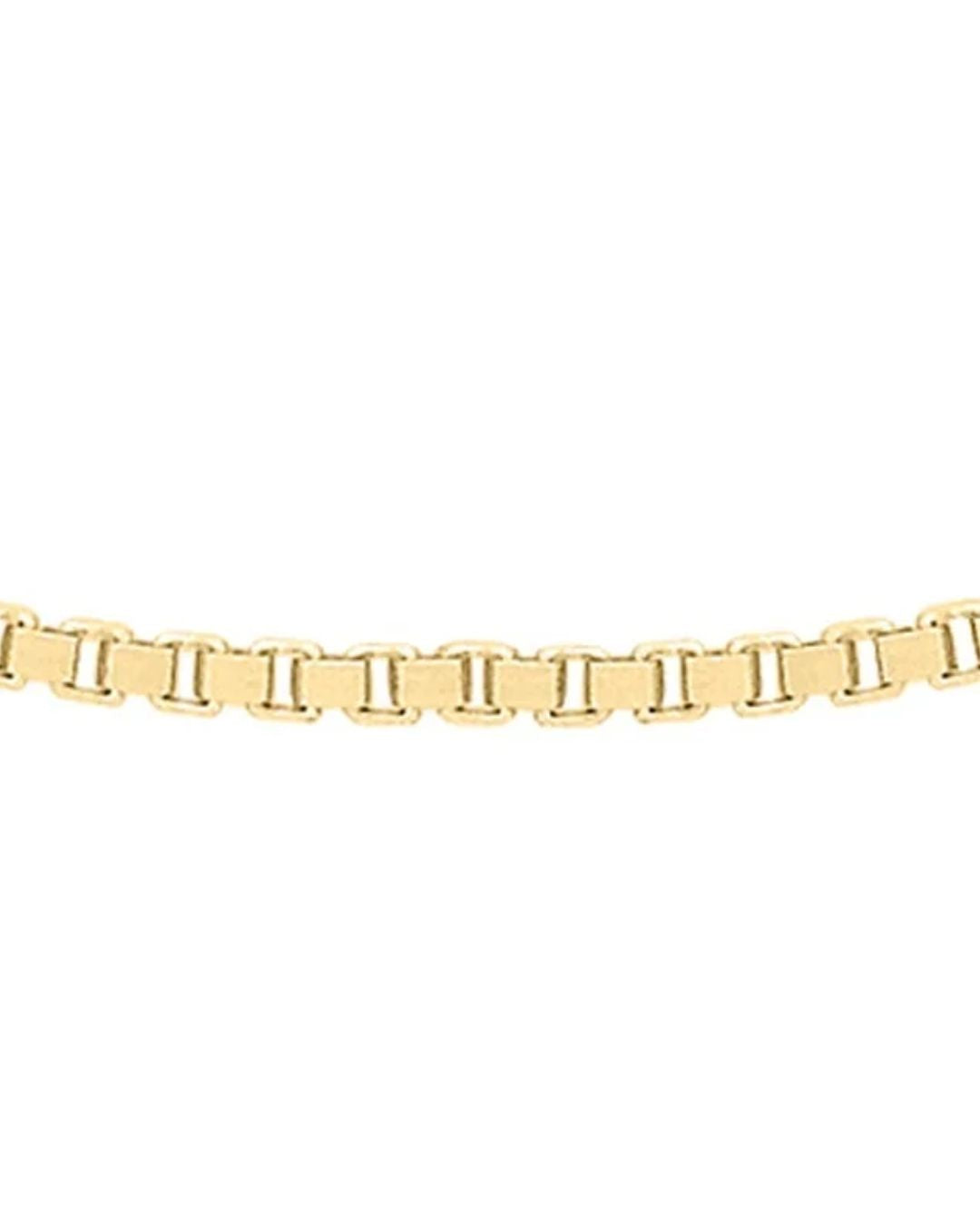 Box Link Diamond Cut Chains in 9kt Yellow & White Gold