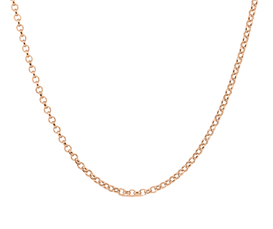 Rolo Belcher Necklaces & Bracelets in 9kt Yellow, White & Rose Gold
