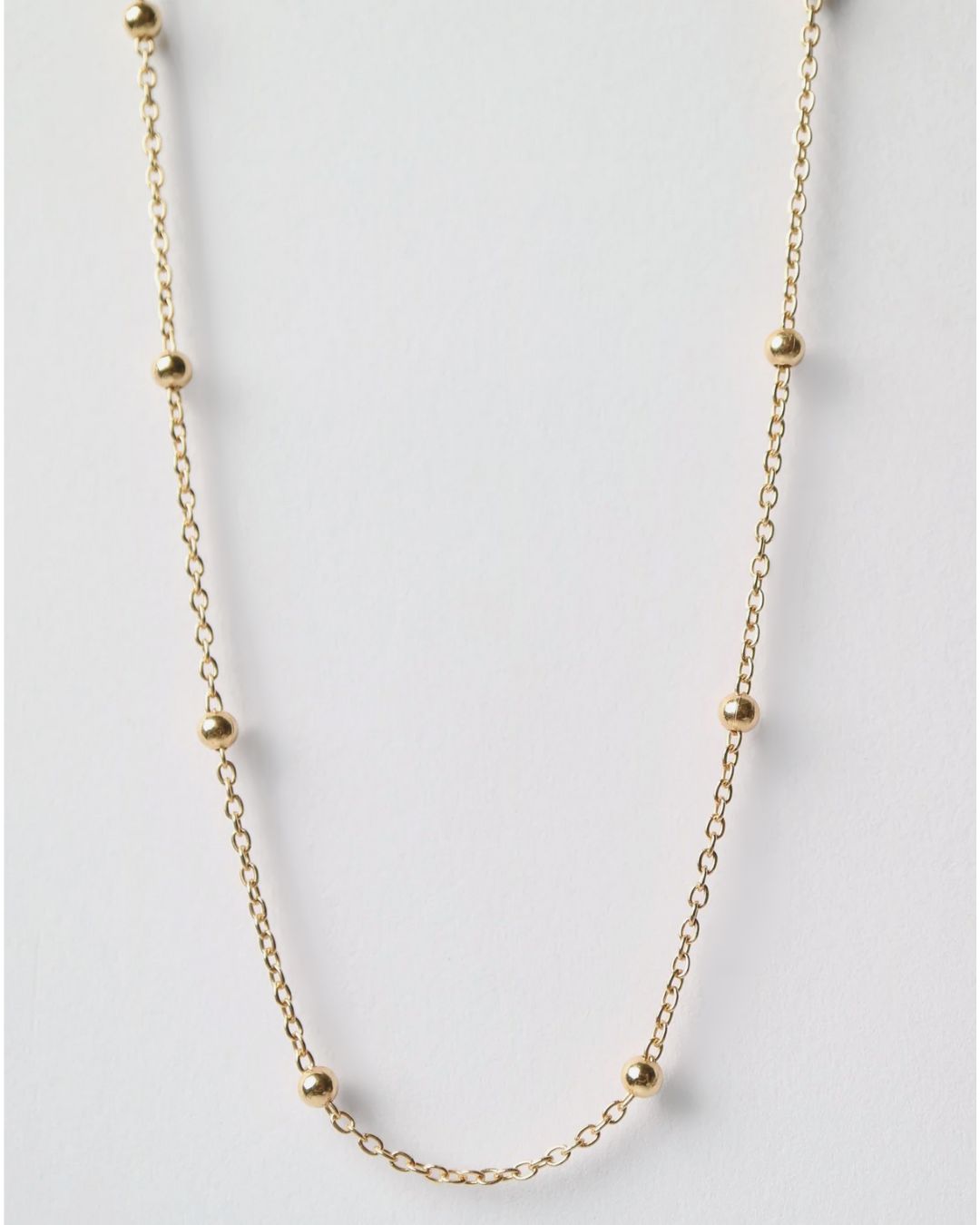 Rolo Beaded Chain in 9kt Yellow, White & Rose Gold