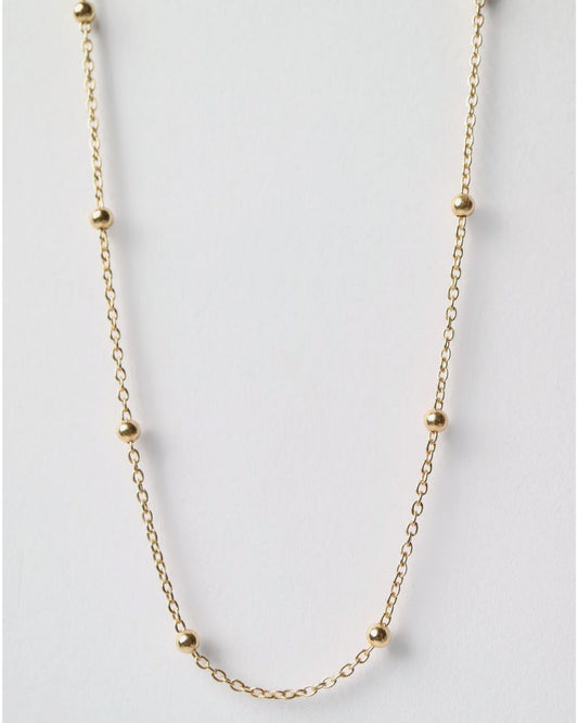 Rolo Beaded Chain in 9kt Yellow, White & Rose Gold
