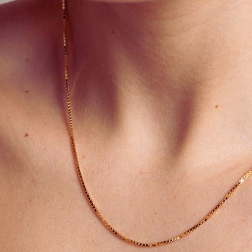 Box Link Diamond Cut Chains in 9kt Yellow & White Gold