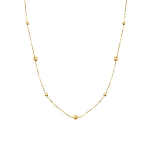 Rolo Beaded Chain in 9kt Yellow, White & Rose Gold