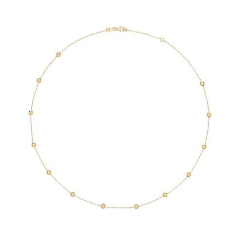 Rolo Beaded Chain in 9kt Yellow, White & Rose Gold