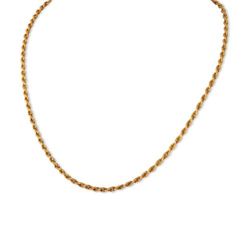 Solid Rope Link Chain in 9kt Yellow, White & Rose Gold I 1.4mm