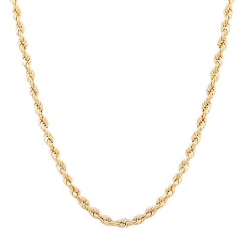 Solid Rope Link Chain in 9kt Yellow, White & Rose Gold I 1.4mm