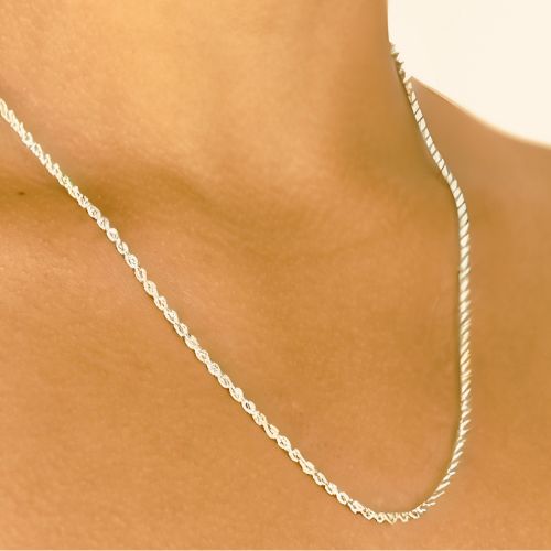 Solid Rope Link Chain in 9kt Yellow, White & Rose Gold I 1.4mm