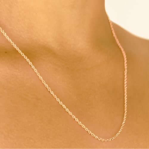 Solid Rope Link Chain in 9kt Yellow, White & Rose Gold I 1.4mm